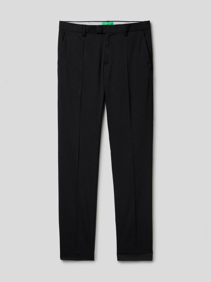 Slim fit trousers with crease Men image number 4